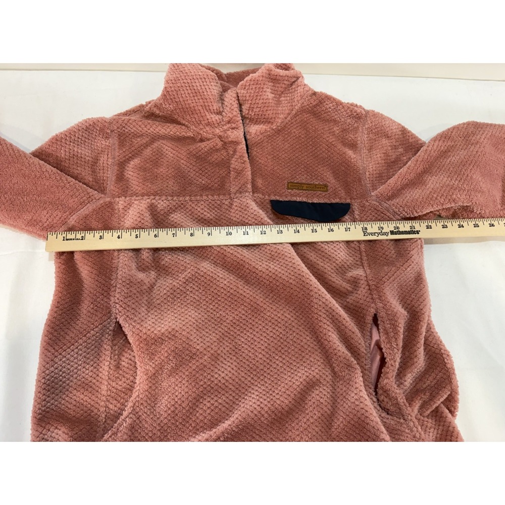 SIMPLY SOUTHERN LONG SLEEVE SOFT SHERPA Coral Pink PULLOVER SWEATSHIRT L Large - Picture 6 of 10